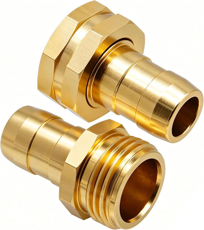 Triumpeek Garden Hose Repair Connector with Clamps, Set of 3 Aluminum Water Hose End Replacement Fit for 3/4" and 5/8" Garden Hose Fittings