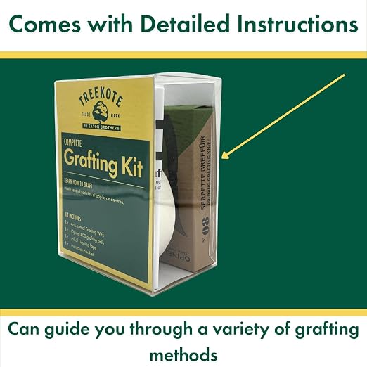 Treekote Grafting Kit - Includes Pruning Knife, 4oz Grafting Wax, 30ft Grafting Tape and Detailed Instructions