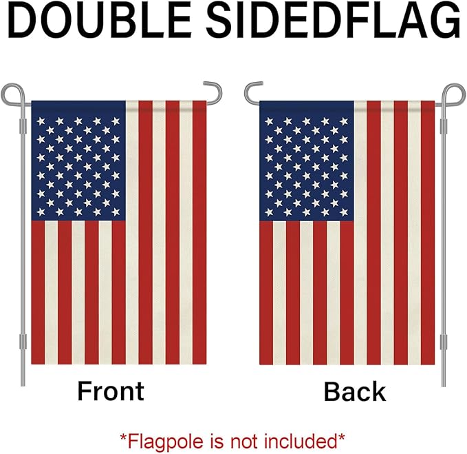 HOOSUN 12" x 18" American Flag Garden Flag,4th of July Decorations,Small American Flags Patriotic Fourth of July Decorations,Double Sided Patriotic USA Yard Flag Memorial Day Decor for Garden,Yard
