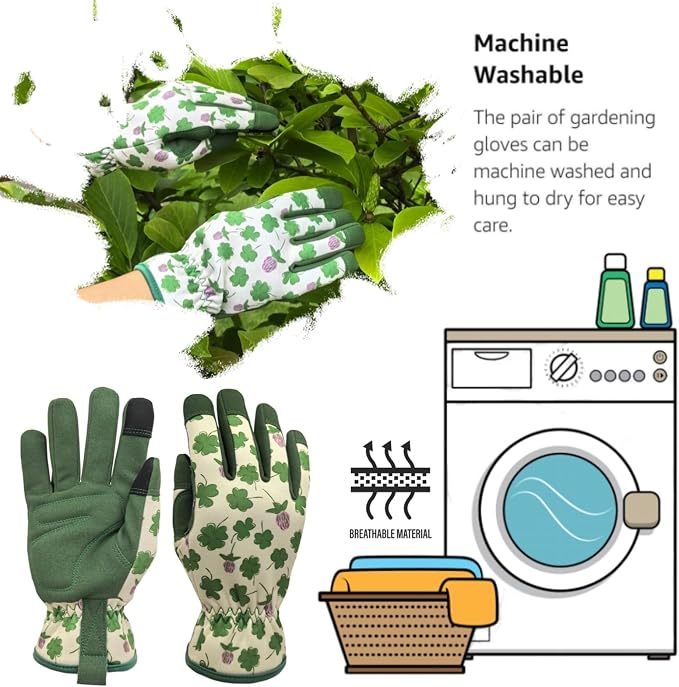 Gardening Gloves,Women Yard Work Garden Glove,Gifts | Thorn Proof,Puncture Resistant,Touchscreen,Gift,Leather,Spandex