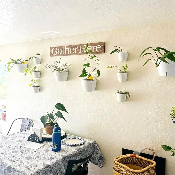 ORIMERC 4 Inch Self Watering Hanging Planters, Wall Mounted Plant Pots with Complete Accessories, Automatic Watering Flower Pots for Indoor Outdoor Garden, Succulents, Herbs, Home Décor, Set of 6