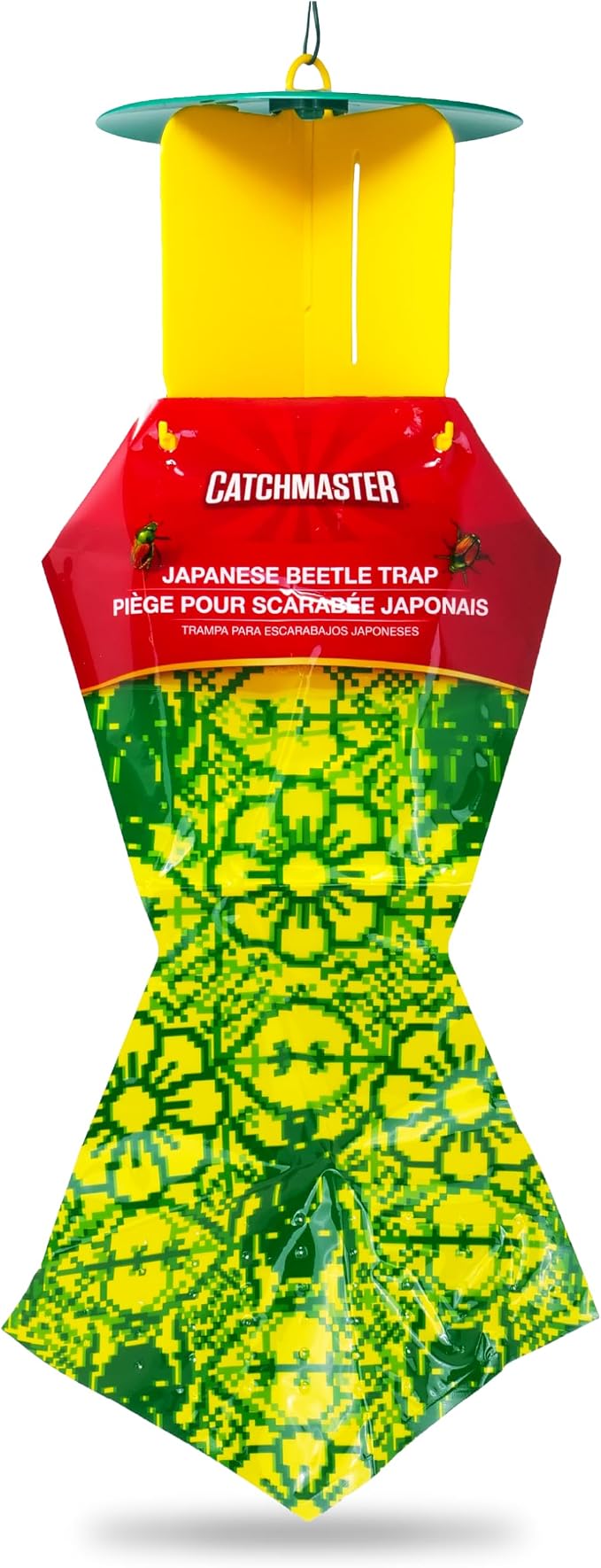 Catchmaster Japanese Beetle Traps w/Rain-Proof Cap 6-Pack & Dual Lure, Beetle Bag Trap, Hanging Beetle Catcher, Pest Control for Backyard & Garden, Plants, Trees, Vegetables & Flowers