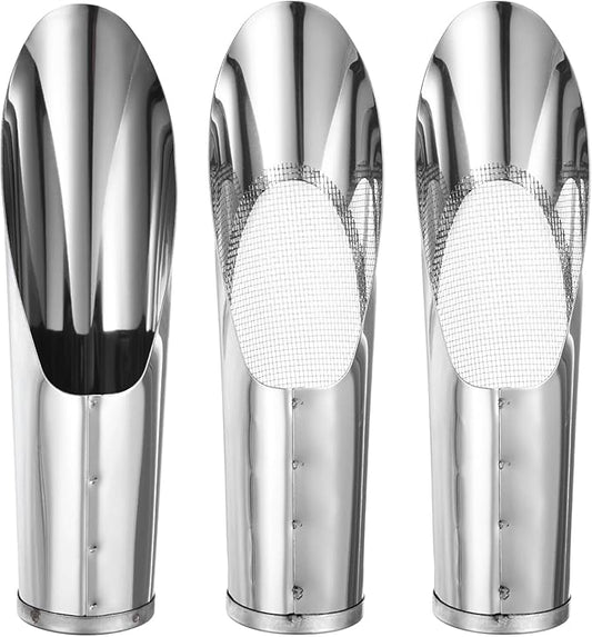 M METERXITY 1-Set Bonsai Soil Scoops, 2inch/5cm Stainless Steel Garden Soil Scoop Bucket Shovels and Soil Sifter for Transplanting/Flower Planting, Small Gardening Tools [Silver Tone]
