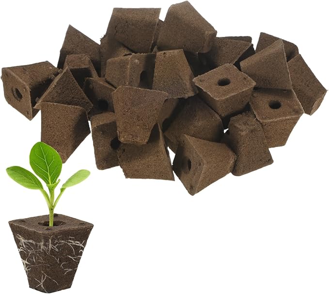 M METERXITY 20-Pack Grow Sponges, 1.4x1x1.5 Inch Replacement Root Growth Sponges Seed Pods for Plant Rooting/Seed Germination/Hydroponic Gardens System Supplies, Starter Plug for Seeds
