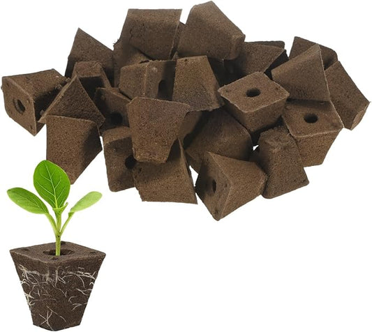 M METERXITY 50-Pack Grow Sponges, 1.4x1x1.5 Inch Replacement Root Growth Sponges Seed Pods for Plant Rooting/Seed Germination/Hydroponic Gardens System Supplies, Starter Plug for Seeds