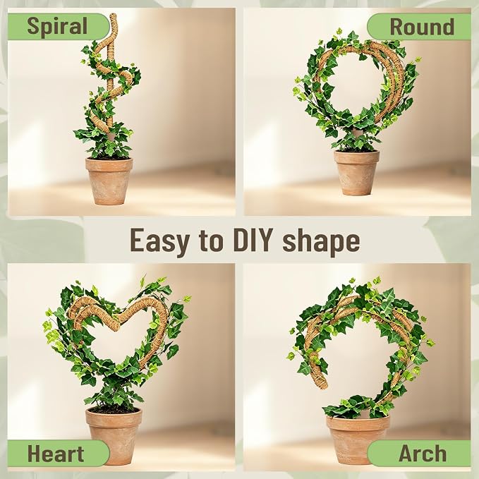 3-in-1 Moss Pole, Bendable Monstera Plant Support, 30Inch Moss Poles for Climbing Plants, Plant Stakes for Indoor Plants, Plant Support for Monstera, Pothos - 2 Pack