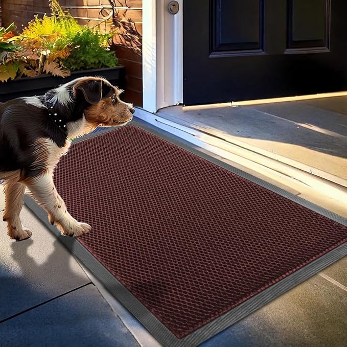 Muddy Mat® Meshy Mat™ Door Mat Heavy-Duty Quick-Dry Floor Mat, Sand & Dirt Trapper for Indoor & Outdoor, Ideal for Entrance, Mudrooms,Patios & Garages,Low-Profile,Non-Slip,Washable– Red 48"x72"x0.4"