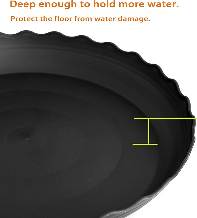 6 Pack of 4 inch Plant Saucer Plant Tray, Plastic Plant Saucer, Heavy Duty Plant Tray for Pots, Plant Saucers for Indoors Planter, Garden Water Plate Bowls (Black)