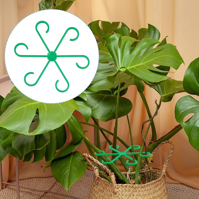 XIHIRCD 4pcs Plant Stem Support, Climbing Houseplant Leaf Support Ring Plant Climbers Stem Holders Plants Climbing Rack Plant Flower Gardening Growth Cultivation Accessories Tools(Green)