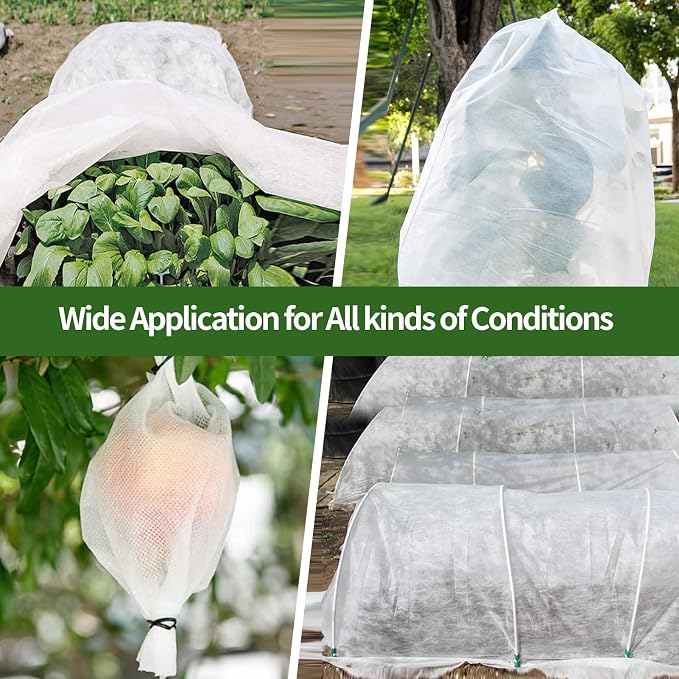 10Ft x 30Ft Plant Covers Freeze Protection, Reusable Frost Cover Plants Blanket for Winter, Floating Row Fabric Cover for Vegetables, Insect Protection, Sunscreen, Season Extension, 0.74oz/yd²