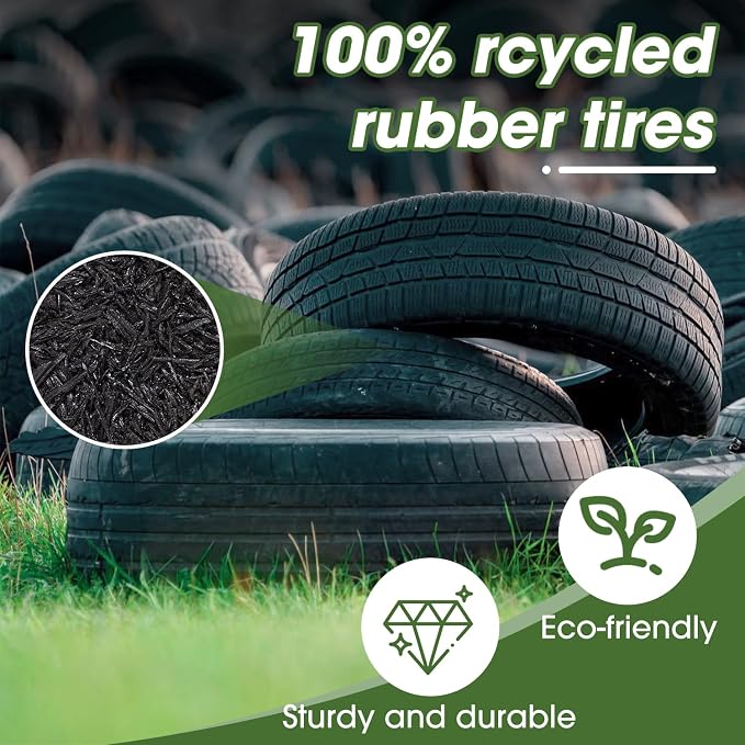 Recycled Rubber Mulch for Landscaping, Mulch Mat Roll Permanent Walkway Pathway for Outdoor Black-140"L ×5.5" W-1 Pack (1)