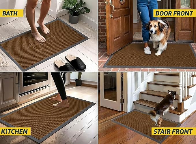 Muddy Mat® Meshy Mat Door Mat Heavy-Duty Quick-Dry Floor Mat, Sand & Dirt Trapper for Indoor & Outdoor, Ideal for Entrance, Mudrooms,Patios & Garages,Low-Profile,Non-Slip,Washable– Orange 23"x35"x0.4"