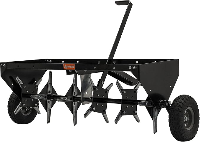 Agri-Fab 40 In Tow Behind Lawn Plug Aerator with 24 Galvanized Coring Knives and Universal Hitch