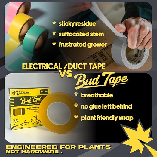 BudTape (90 ft) | Branch Repair Grafting Tape & Gardening Tape | Fix 300+ Broken Stems, Reinforce Weak Branches | Self-Adhering, Flexible, Water-Resistant