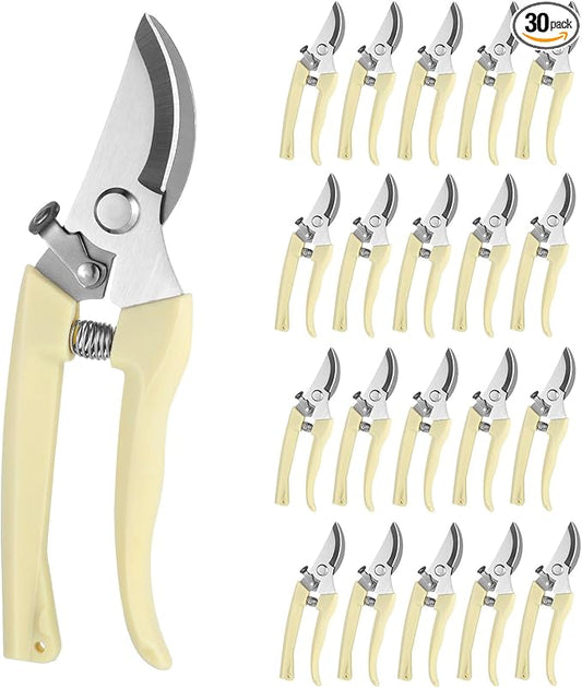 20 Pcs Pruning Shears for Gardening, Beige Garden Clippers Handheld Heavy Duty Plant Scissors Bypass Pruning Shears for Gardening Yard Hedge Flowers Tree Trimming Plant Cutter
