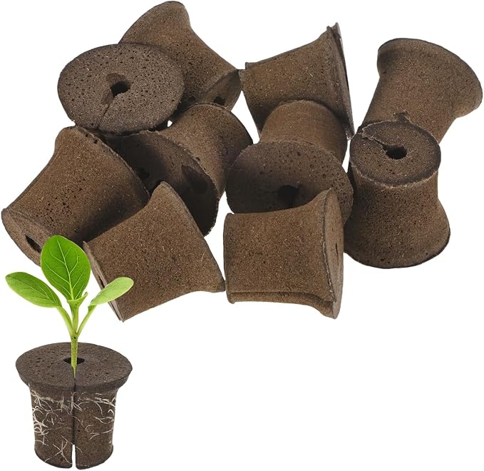 M METERXITY 10-Pack Grow Sponges, 2.2x1.6x1.9 Inch Replacement Root Growth Sponges Seed Pods for Plant Rooting/Seed Germination/Hydroponic Gardens System Supplies, Starter Plug for Seeds