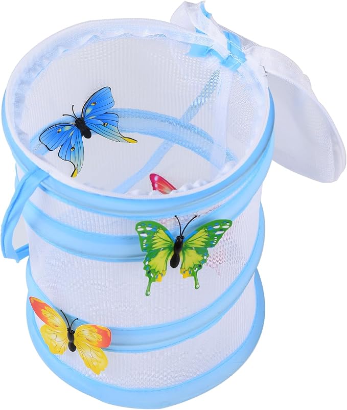 Insect Lore Butterfly Garden Habitat Foldable Washable and Reusable Butterfly Cage (Blue, S)