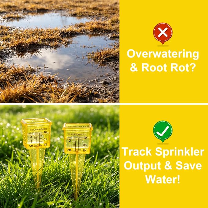 Gadpiparty 4pcs Large Rain Gauge Outdoor, Rain Gauges Outdoors, Accurate Rainfall Measuring Device for Garden Lawn Yard Sprinkler