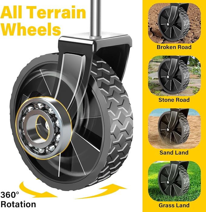 Wagons Carts Foldable, Collapsible Wagon Cart with Wheels, Portable Folding Utility Wagon with Adjustable Handle & Cup Holders for Grocery Shopping, Garden, Camping, Sports, Picnic & Small Hauls
