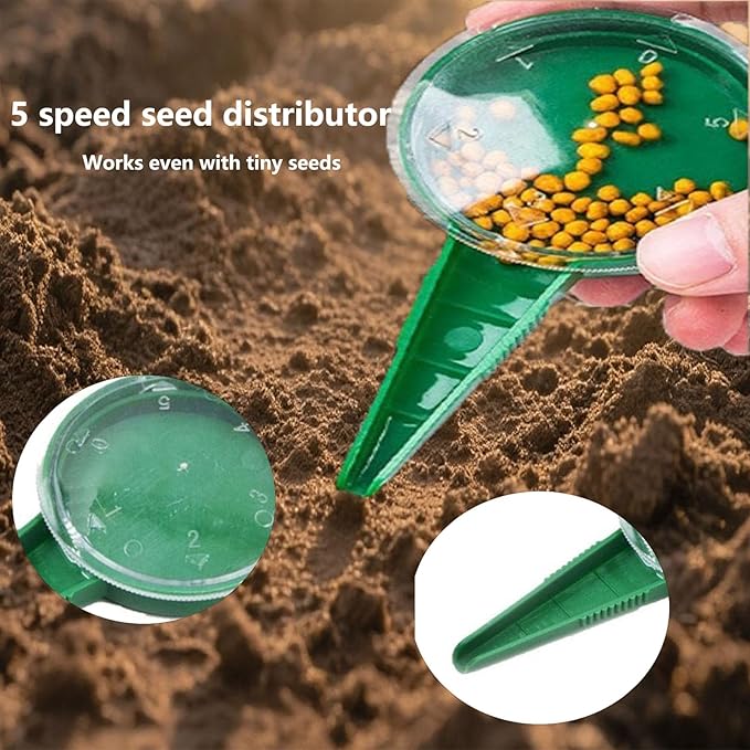 Mini Seed Spreader, Small Garden Tools, Mini Hand Seed Spreader,Small Seed Planter Tool, Manual Seedlings Dibber and Widger Set for Tiny Seeds