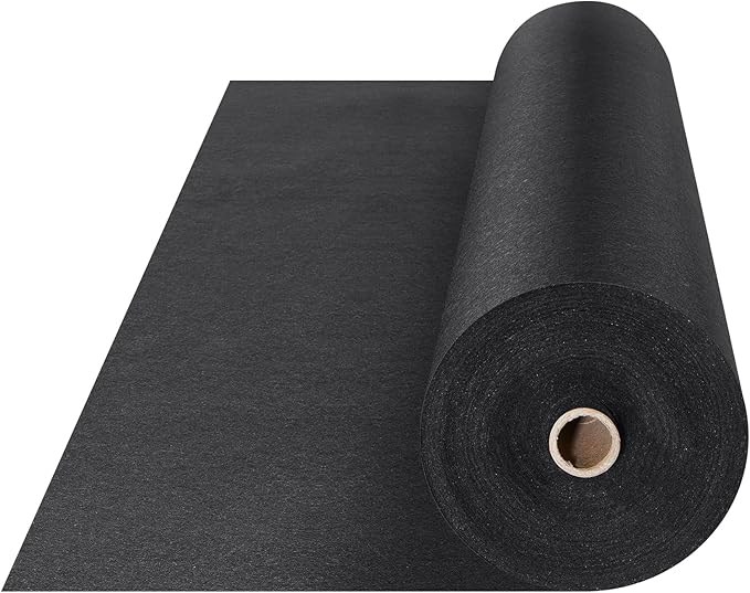 VEVOR 6FTx100FT Non-Woven Geotextile Heavy Duty 8oz Driveway Underlayment for Gravel, Ground Cover, Garden Weed Barrier, Drainage Fabric, Landscaping, Black | Withstand Harsh Environment,Excellent Permeability and Breathability