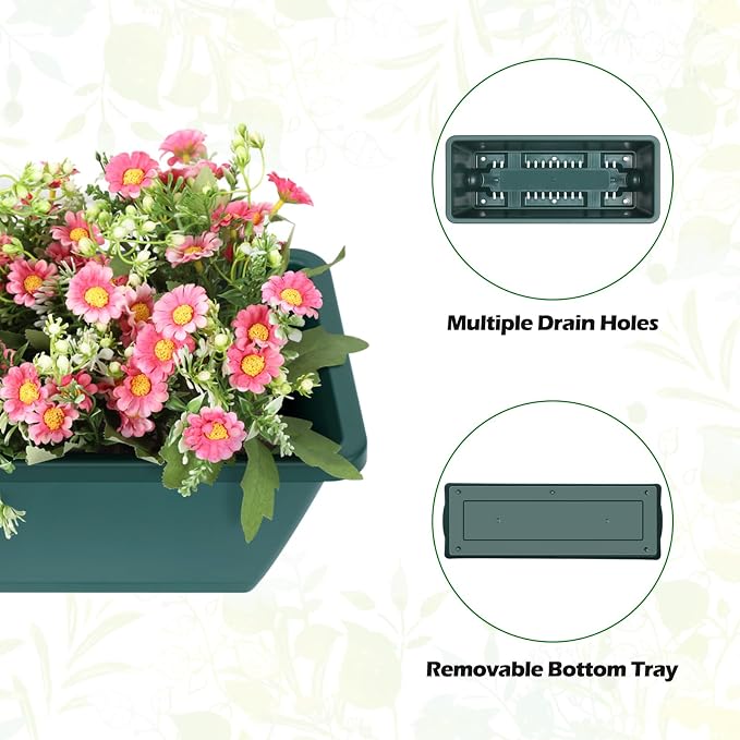 Raised Garden Bed 3 Tier Vertical Garden Planter Standing Garden Bed Planter Box Outdoor Herb Planter with Drainage Holes Removable Tray for Patio Balcony Porch Green
