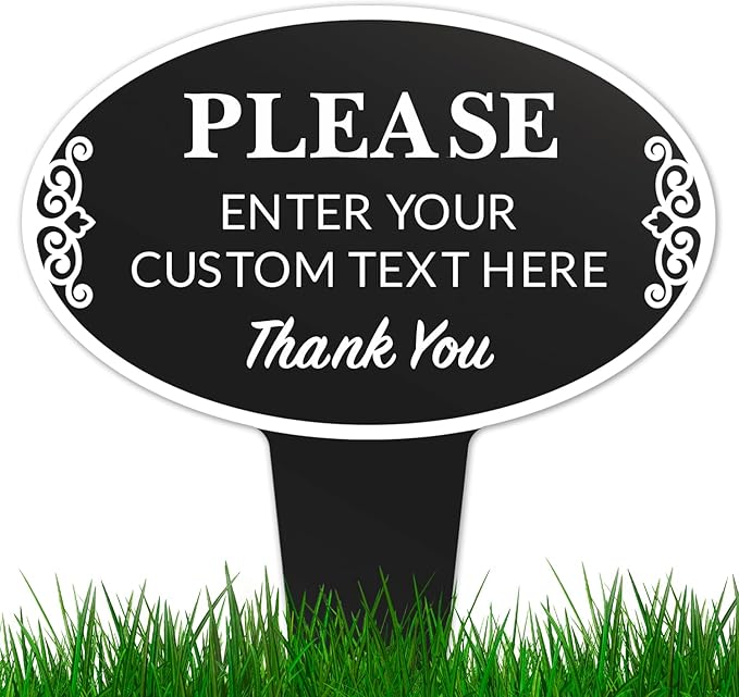 Custom Yard Signs, No Trespassing Sign, Personalized Inground for Outdoor Use Oval, 12x15 Inches, Aluminum Composite Made in USA