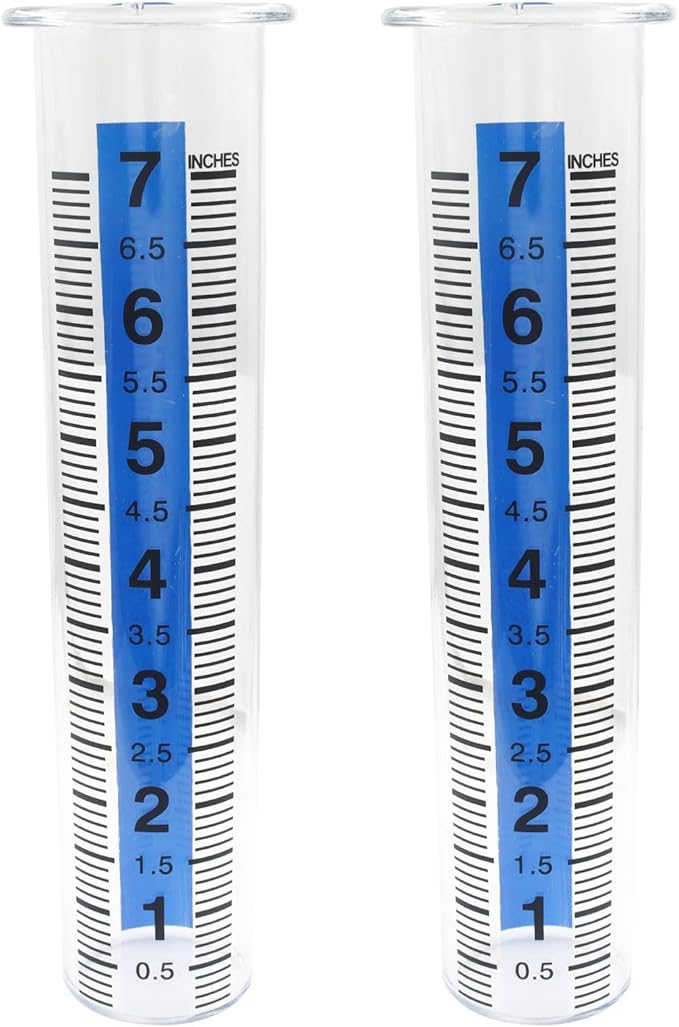 2Pcs 7Inch Rain Gauge Replacement Tube, Plastic Rain Gauges Outdoors for Yard, Garden, Water Gauge for Rain