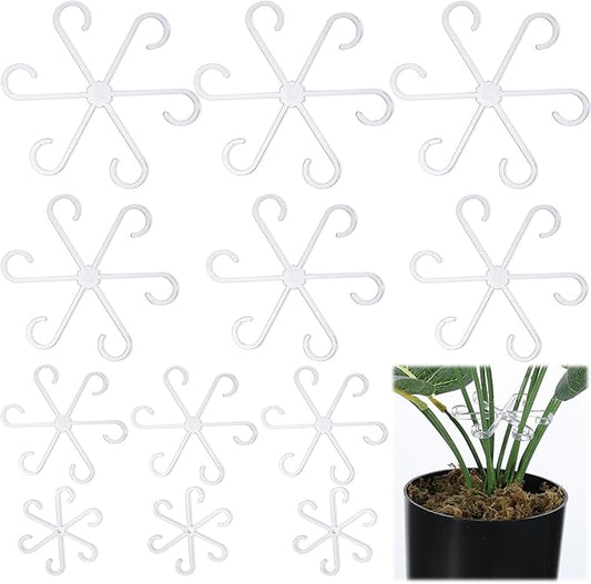 12 Pcs Climbing Houseplant Stem Supports, 4-Size Acrylic Plant Stem Holders Plants Stabilizers Plants Support Rings for Indoor Potted Climbing Frame Monstera(Transparent)