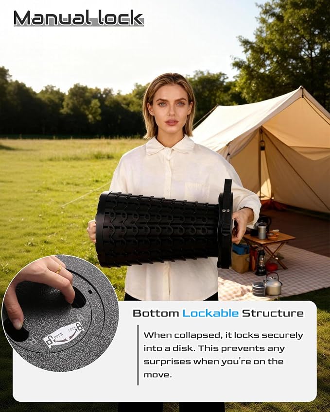 Spisces 2026 Heavy Duty Collapsible Stool | 600lbs Capacity, 18-in Tall Lightweight 2.6lbs Portable Retractable Telescoping Stool for Adults, Camping Fishing Hiking Travel BBQ