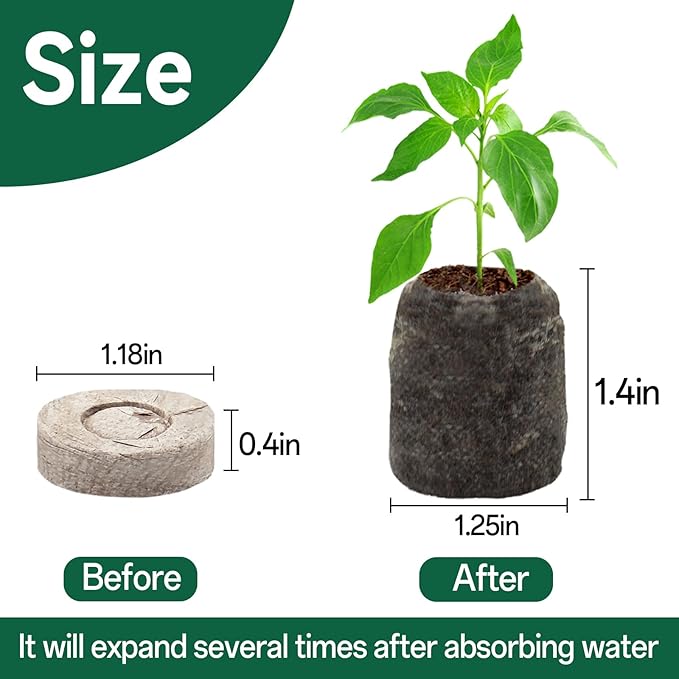 Halatool 500 Pcs 30mm Peat Pellets Block Potting Soil for Seedlings, Compressed Garden Soil Seed Starter Nutrient Peat Pods for Starting Seeds, Planting Flowers, Vegetables, Herbs
