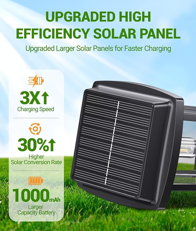 Solar Pathway Lights Outdoor, 4 Pack Upgraded Solar Garden Lights Solar Powered, Solar Lights Outdoor Waterproof IP65, 15 Hours Outdoor Solar Lights for Yard Patio Landscape Walkway Driveway Decor