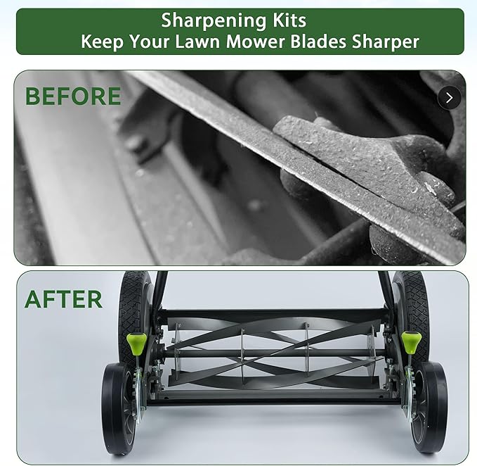 Reel Lawn Mower Sharpening Kit - SK-1 Manual Lawn Mower Blade Sharpener - Precision Sharpening Crank Tool for American Lawn Mower, Great States, Earthwise, Easy-to-Use & Durable Design