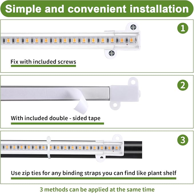 8.6'' LED Grow Light Strips, Full Spectrum 3500K Grow Lights for Indoor Plants, 4 Head with 3/9/12H Timer, 10 Dimmable Levels, Suitable for Seedling, Succulent, Plant Shelf and Greenhouse, 2-Pack