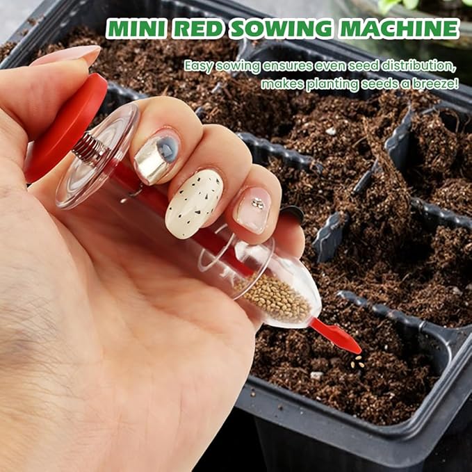 6PCS Mini Seed Spreader Set(Include a Pair of Gloves), 2026 new Small Se-ed Planter Tool, Manual Seedlings Dibber and Widger Set, Seed Sower Spreader Handheld for Tiny Seeds