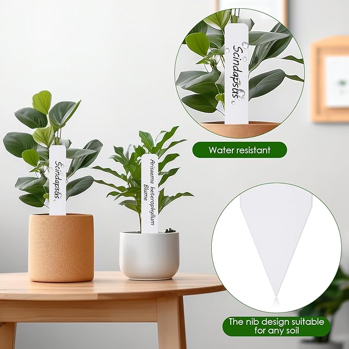 Plant Labels, Outdoor Waterproof Garden Markers, Plastic Nursery Seed Plant Tags with Bonus a Permanent Marking Pen, Gardening Gifts for Women Men 120PCS Darfukei