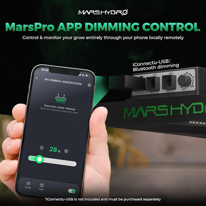 MARS HYDRO 2025 iConnectu Controller, for new Version FC & FC-E & SP3000 LED Grow Lights, Bluetooth USB Supports smart Grow System Devices, WiFi App controllable, Expansion Port for RJ12
