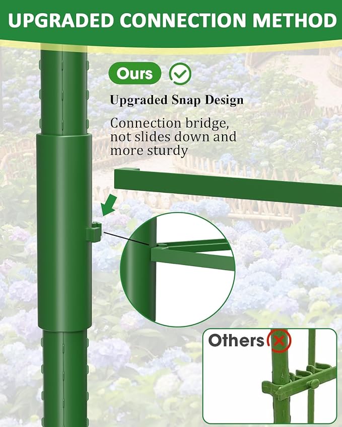 MYMULIKE 3 Pack Extra Larger Tomato Cages, 51in*17in Adjustable Tomatoes Plant Stakes Support Cages Trellis for Garden, Garden Trellis for Vegetable Flowers Fruits Climbing Plants