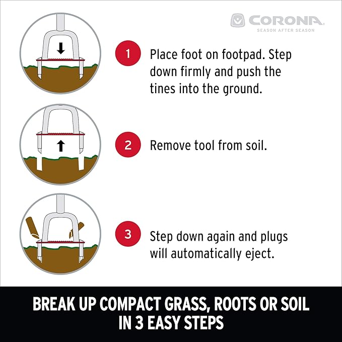 Corona LG 3604 YardBREATHER Manual Core Lawn Aerator, Red