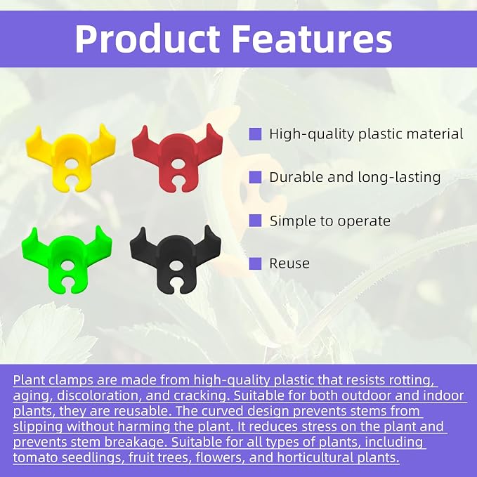 200 Pack Plant Training Clips, 90 Degrees Plant Stem Bender, Low Stress Training Clips for Gardening Flowers Vegetables Branches