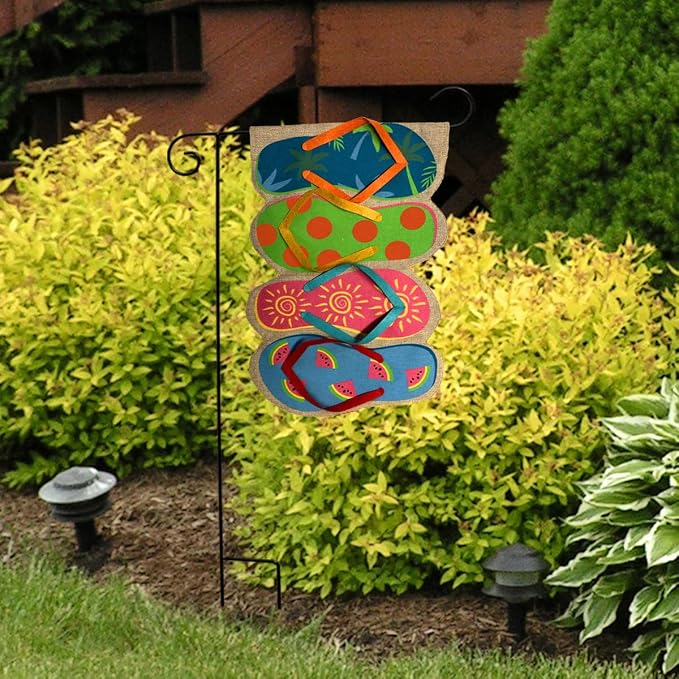Briarwood Lane Flip Flops Summer Burlap Garden Flag