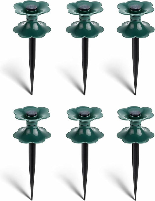 Roe & Moe 6‑Pack Garden Hose Guide Spikes – UV‑Resistant Smooth‑Spin Plastic Stake Anchors Keep Hoses Off Flower Beds, Plants, Yard & Lawn