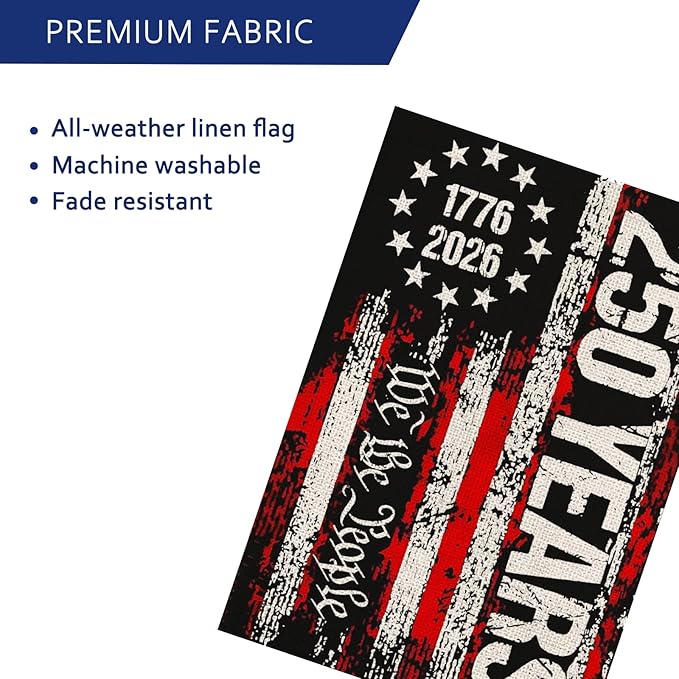 250 Anniversary Usa Garden Flags for Outside,250 Anniversary USA Flag Patriotic 4th of July Decorations We the People 1776-2026 Yard Flags Double Sided Waterproof Flag Outdoor Banner 28x40 Inch 250 Year American Flag