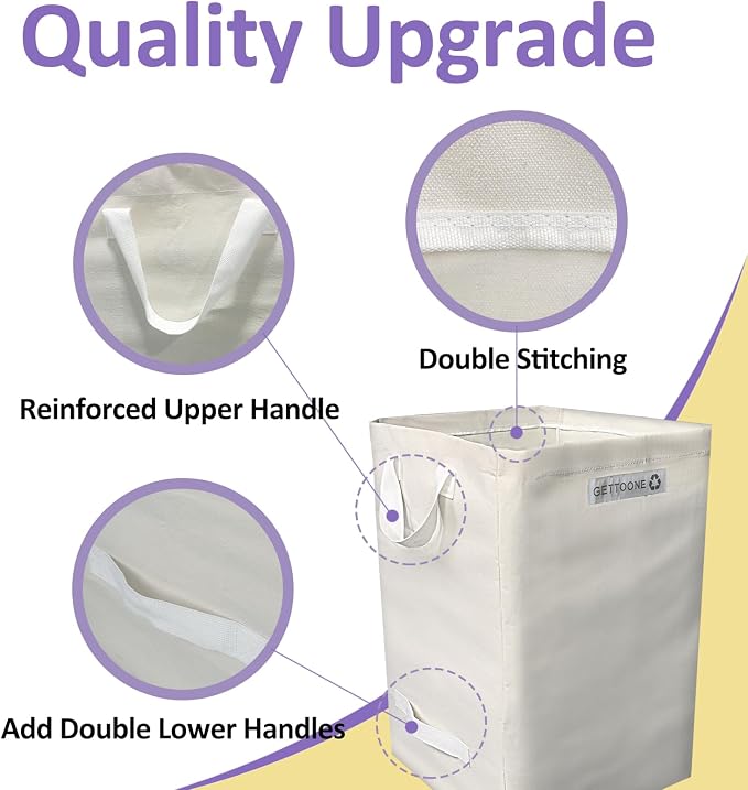 Heavy Duty Lawn and Leaf Bag 38 Gallon, Reusable Square Outdoor Yard Waste Bag with 4 Handles, Tear-Resistant for Lawn Clippings, Storage, Moving