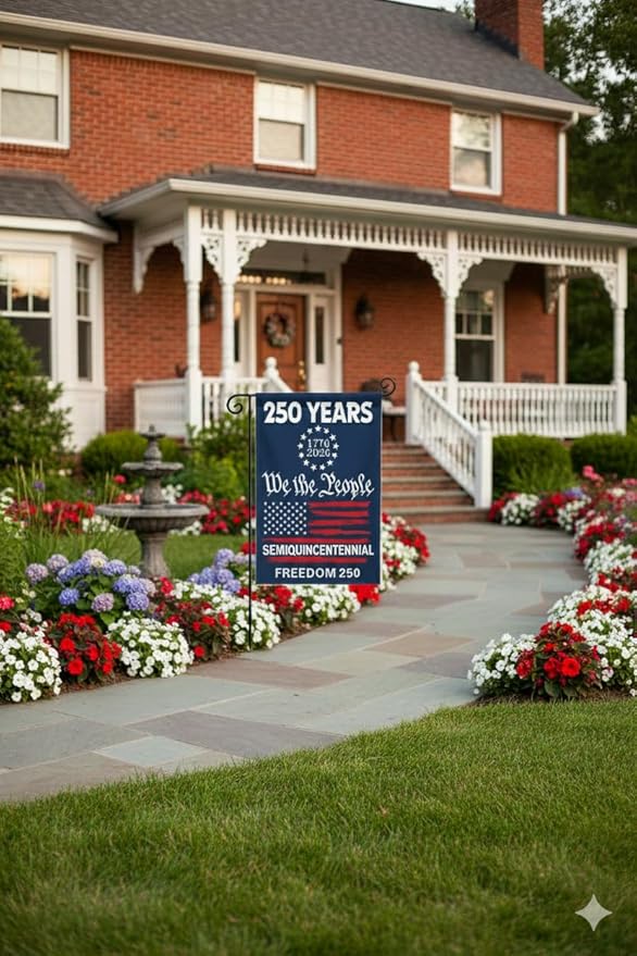 250 Anniversary USA Garden Flag,America Garden Flags For Outside,12x18'',Double Sided Flag For Outdoor Garden Decor (We the People)