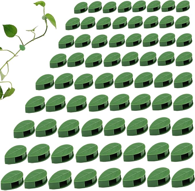 LUOTIVON 72 Pcs Plant Climbing Wall Fixture Clips, Plant Fixer Invisible Wall Vines Fixing Clips with 72 Pcs Acrylic Adhesive Sticker, Self-Adhesive Hook Plant Vine Support Holder