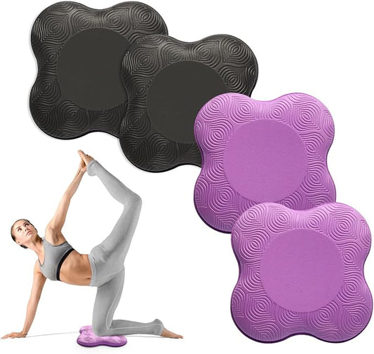 2 Packs Yoga Knee & Elbow Cushions - Extra Thick Foam for Knees, Elbows, Wrists, Hands & Head - Pilates & Kneeling Pads - Support Foam Pads for Women & Men