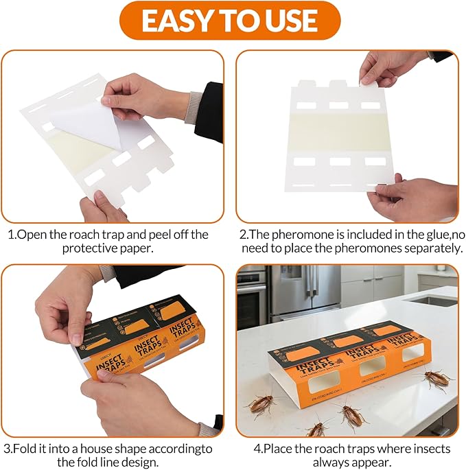 20 Pack Roach Traps, Cockroach Traps Indoor Home, Glue Roach Traps,Indoor Roach Trap, Garage & Shed, Pest Control for Home,Child & Pets Safe