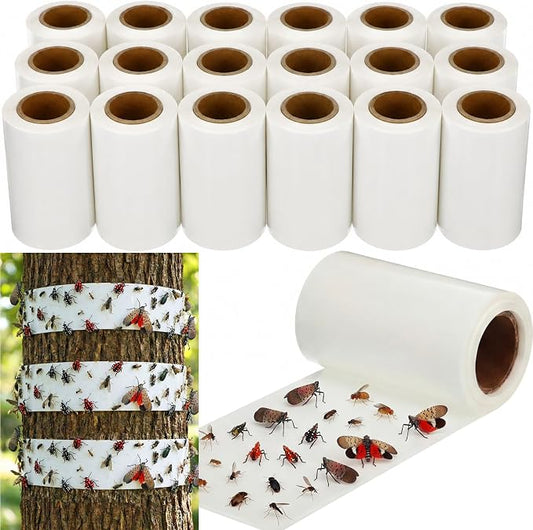 18 Rolls Spotted Lantern Fly Traps Ant Insect Barrier, 30 ft Each, Outdoor Fly Tree Tape Trees Wrap Spotted Lanternfly Killer for Protect Trees, Fruit & Plants, Pest Control Lawn & Garden