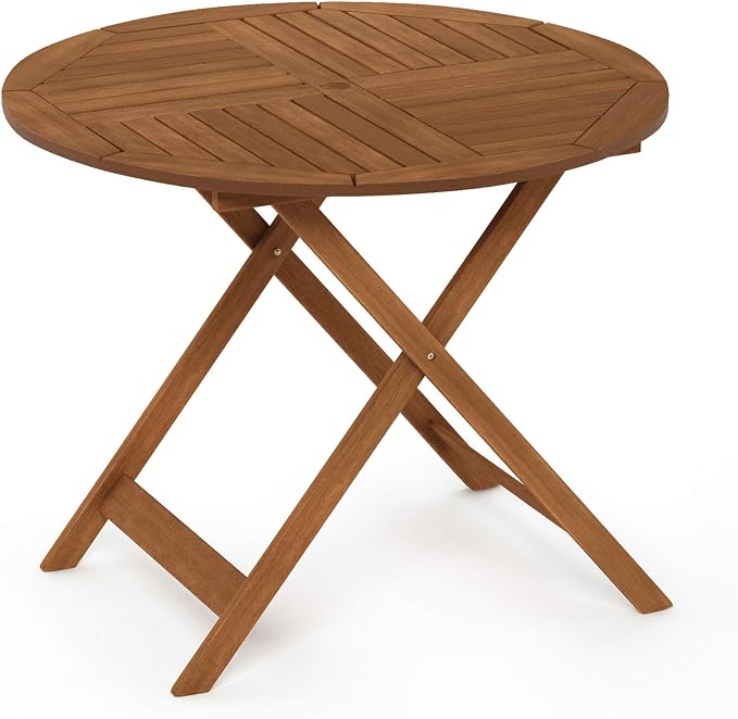 Furinno FG19061F Tioman Outdoor Hardwood Sunlight Folding Table, Natural